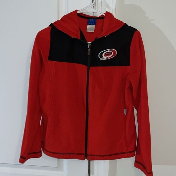 Women’s Carolina Hurricanes Hooded Hoodie Zipper Fleece Sweatshirt Jacket S VTG - Picture 1 of 4